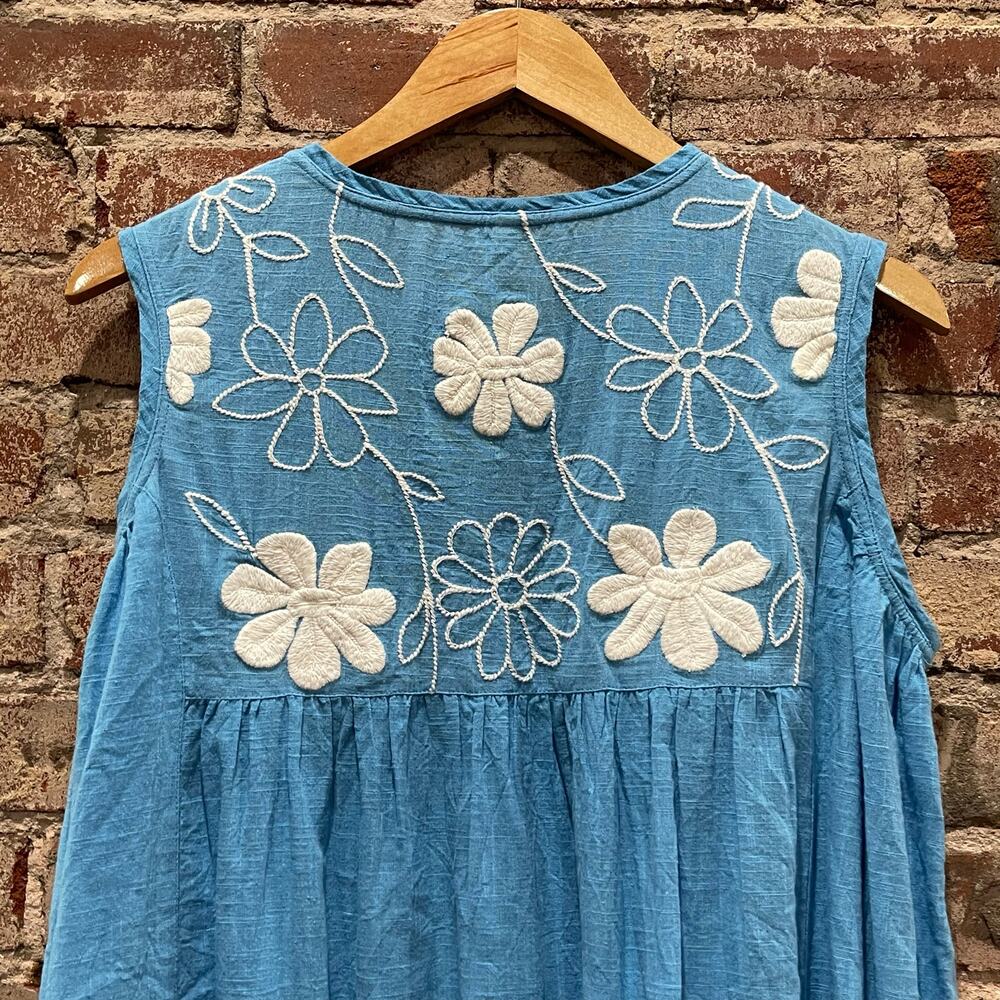 Uncle Frank 100% Cotton Embroidered Floral Mini Dress‎ Size Small - Picture 6 of 8